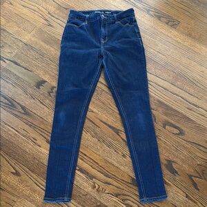 B4 Old Navy Women’s 6 Long High Rise Deep Indigo Skinny Jeans